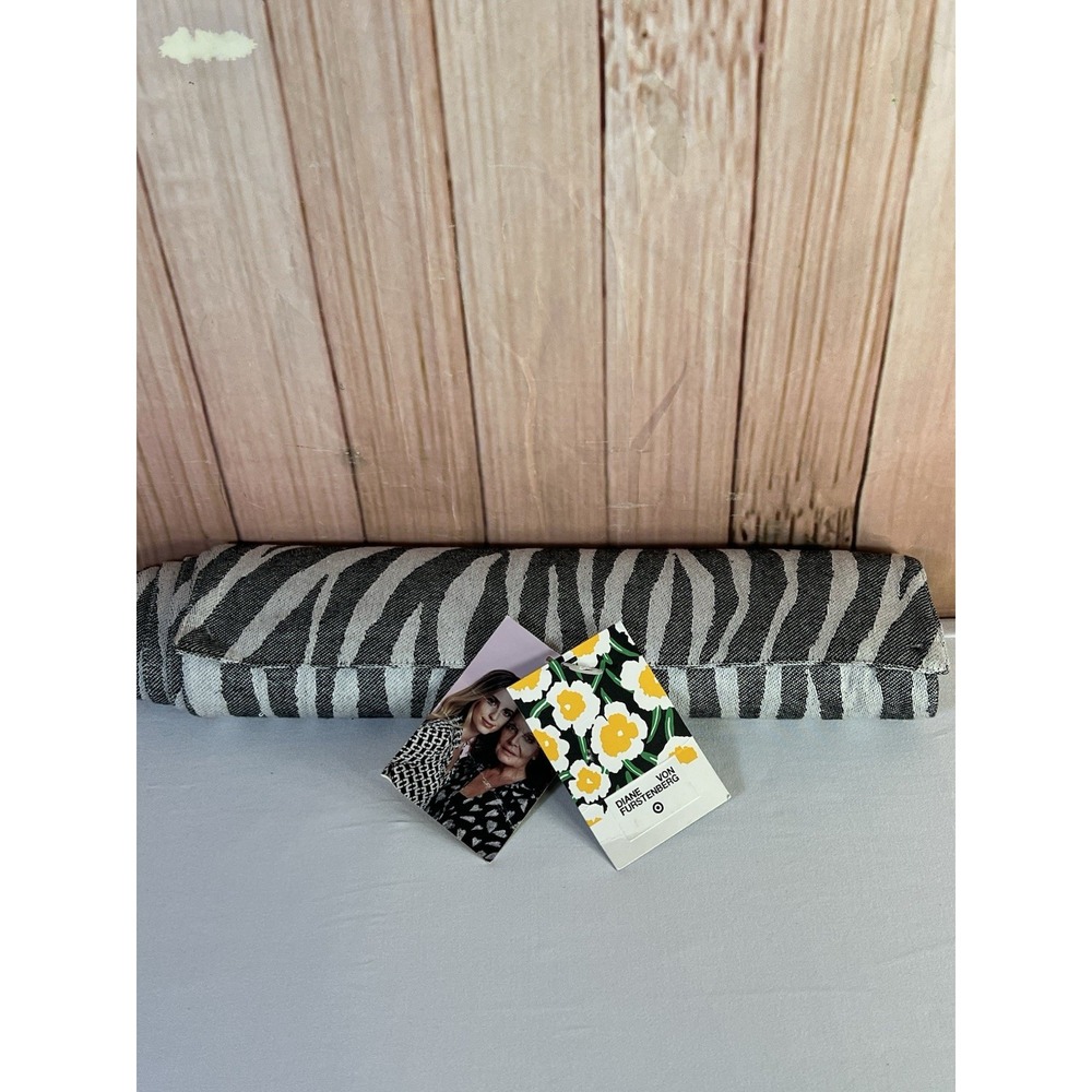 Diane Von Furstenberg Black and‎ White Zebra Oversized Table Runner 14x72"